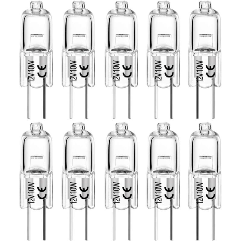 G4-halogenersatzlampen 10 W 12 V T3 Typ Jc Mit 2-stift-sockel, Geeignet Für Unterschrankbeleuchtung, Strahler Und Schienenbeleuchtung, Dimmbar (packung Mit 10)