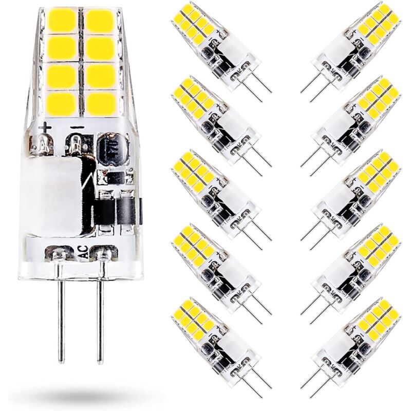 G4-led-lampe 3 W, Kaltweißes Licht 6000 K, Entspricht Einer G4-halogenlampe Mit 35 W, Ac/dc 12 V, 300 Lumen, Nicht Dimmbar, Packung Mit 10