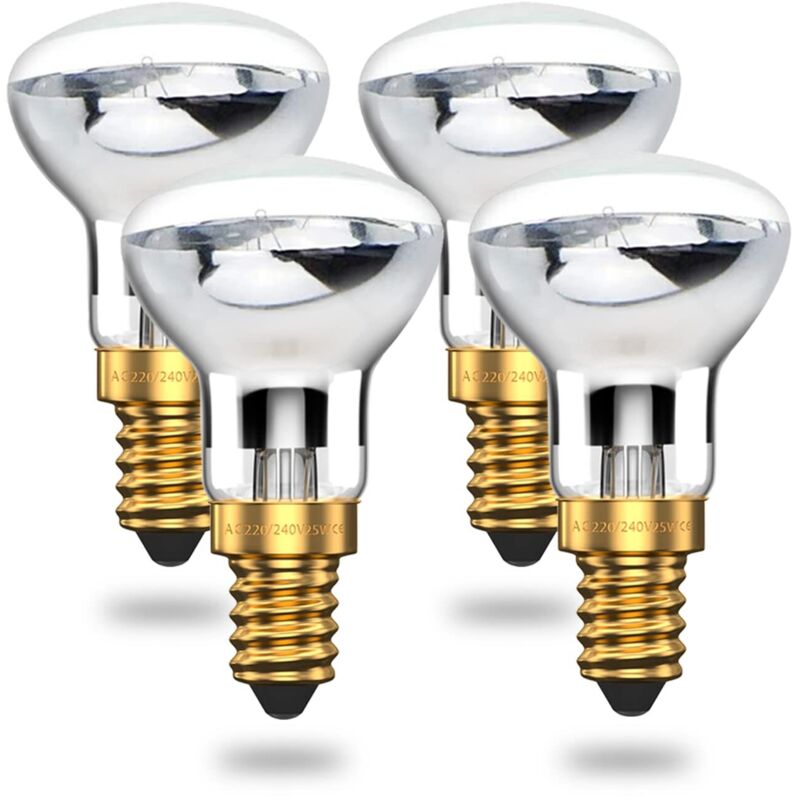 Warmweiße Lavalampe-birne 25 W E14 R39, Warmweiße Reflektorlampe, Kleine Ses-edison-schraubglasbirne Für Projektoren (packung Mit 4)