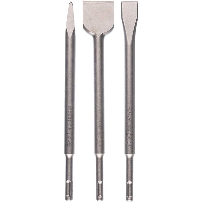 Zvd Zubehör, 3-teiliges Sds-plus Meißelset (für Beton Und Mauerwerk, Zubehör Für Bohrhammer), Silber