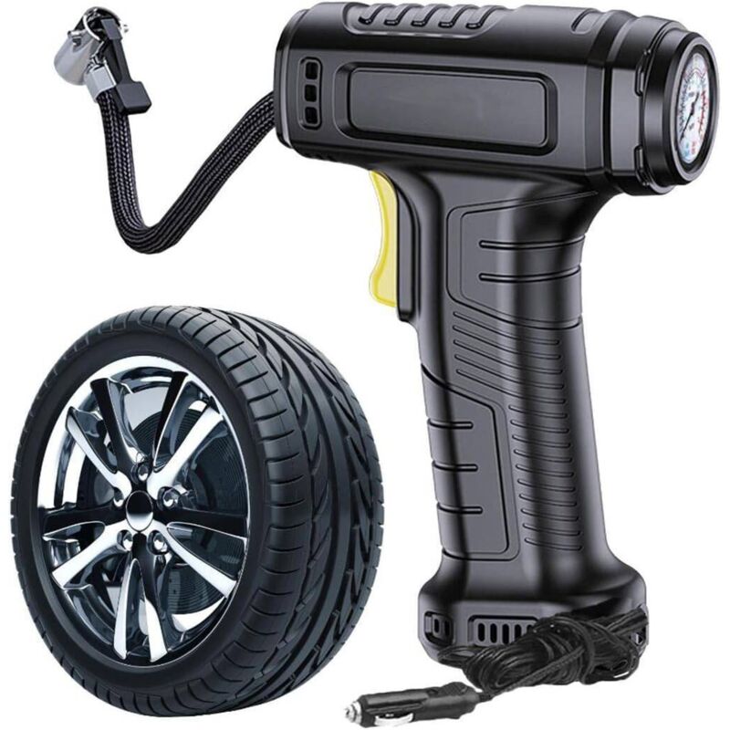 Zvd Reifenpumpe, Autopumpe, Reifenfüller 12 V Dc, Kabelgebundene Auto-reifenpumpe, Schnelles Aufpumpen Mit Licht & Reifendruckerkennung, Luftpumpe Mit Automatischer Abschaltung