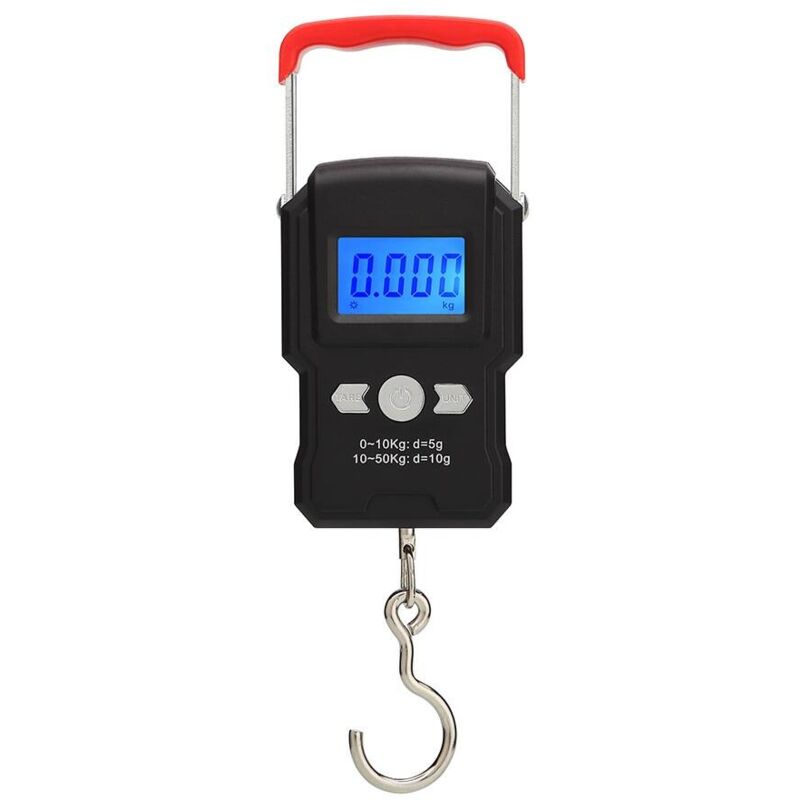 Zvd Angelwaage, 50-kg-hängegepäckwaage, Elektronische Angelwaage Mit Hinterleuchtetem Lcd-display, Geeignet Für Das Angeln Im Freien (schwarz)