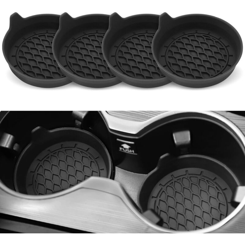 Zvd 4er-pack Universelle Rutschfeste Silikon-untersetzer Fürs Auto, Auto-getränkehalter, Rutschfeste Auto-zubehörteile, Universelle Auto-untersetzer (schwarz)