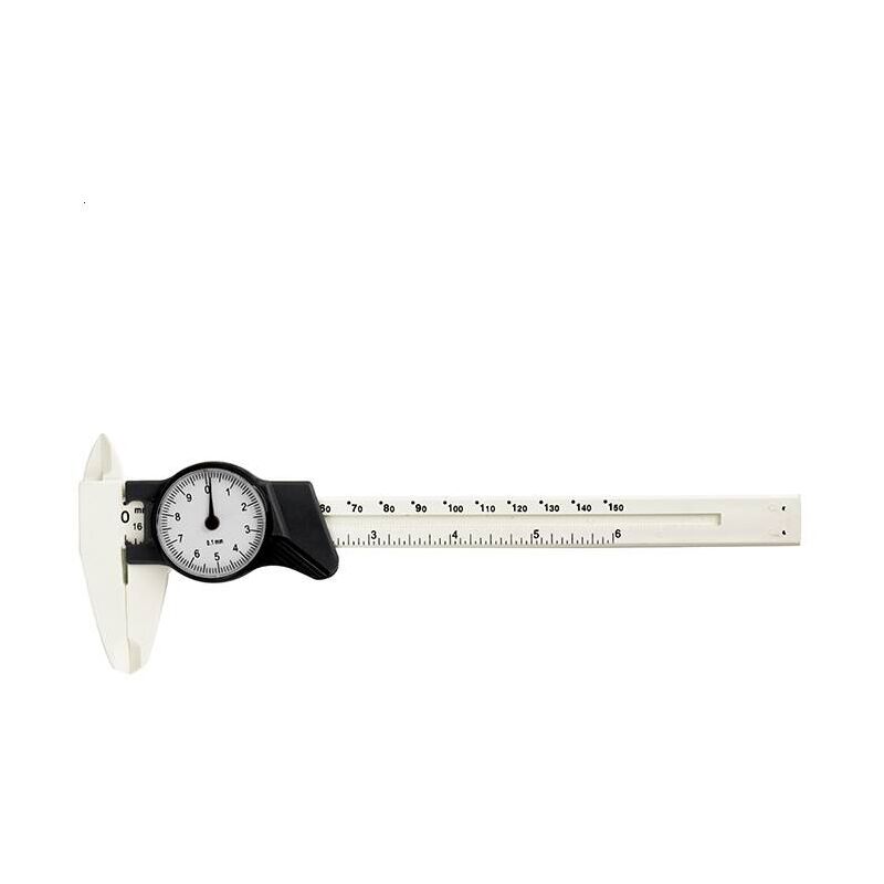Zvd 0-150mm Messschieber Mit Uhrzeiger Aus Kunststoff, Lineal-messlehre, Professionelles Messwerkzeug Für Dimensionsmessung (weiß)