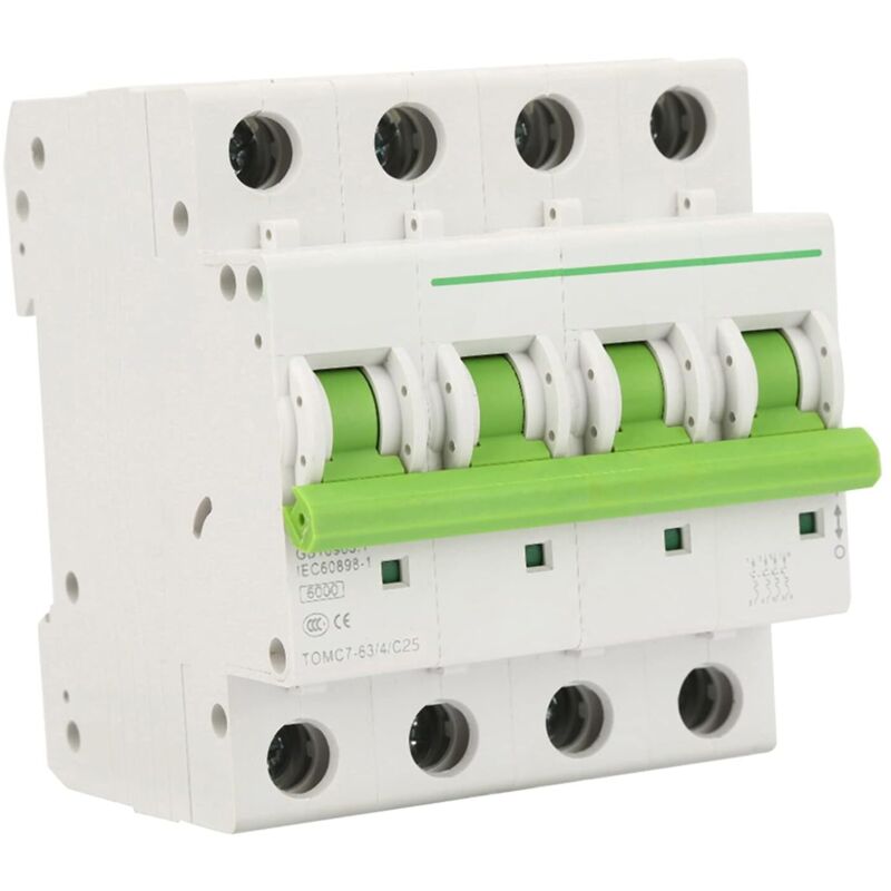 Zvd Leitungsschutzschalter 4p, Tomc7-63 4p C-typ 6ka Miniatur-leitungsschutzschalter, Fehlerstromschutz, Luftschalter Für Gewerblichen Und Privaten Elektrischen Schutz (25a)
