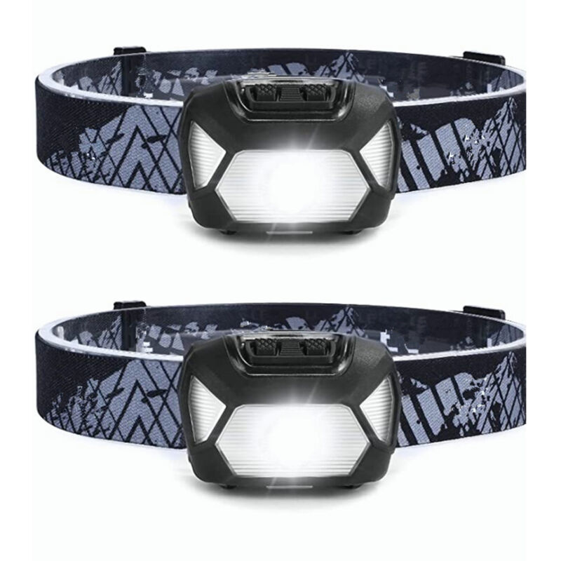 Zvd Wiederaufladbare Leistungsstarke Led-stirnlampe, D5000 Superhelle Led-stirnlampe 2000 Lux, Weißes Und Rotes Licht, 6 Beleuchtungsmodi, Ipx4 Für Laufen, Angeln, Radfahren, Camping - 2 Stück