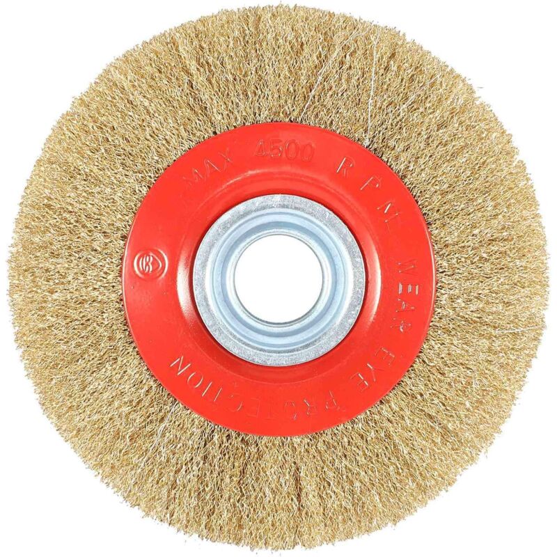 Zvd 1 Stück 8-zoll-edelstahl-flachbürste Mit Adapterringen Für Tischschleifmaschine, Polieren