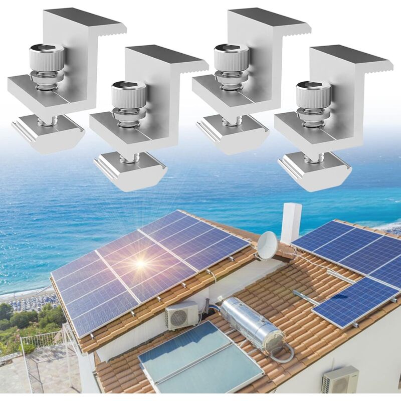 Zvd Solarpanel, Solarmodul-kantenklemmen-halterungen, 4 Stück Solarmodul-befestigung Für Solarmodule, Für Modulhöhe 30mm - Rw-solarpanel