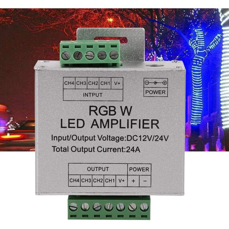 Zvd Dc12-24v Rgbw-signalverstärker, 4-kanal-ausgangsschaltung, Aluminiumgehäuse, Led-streifen-controller, 4-kanal-schaltung Für Rgbww-led-streifen
