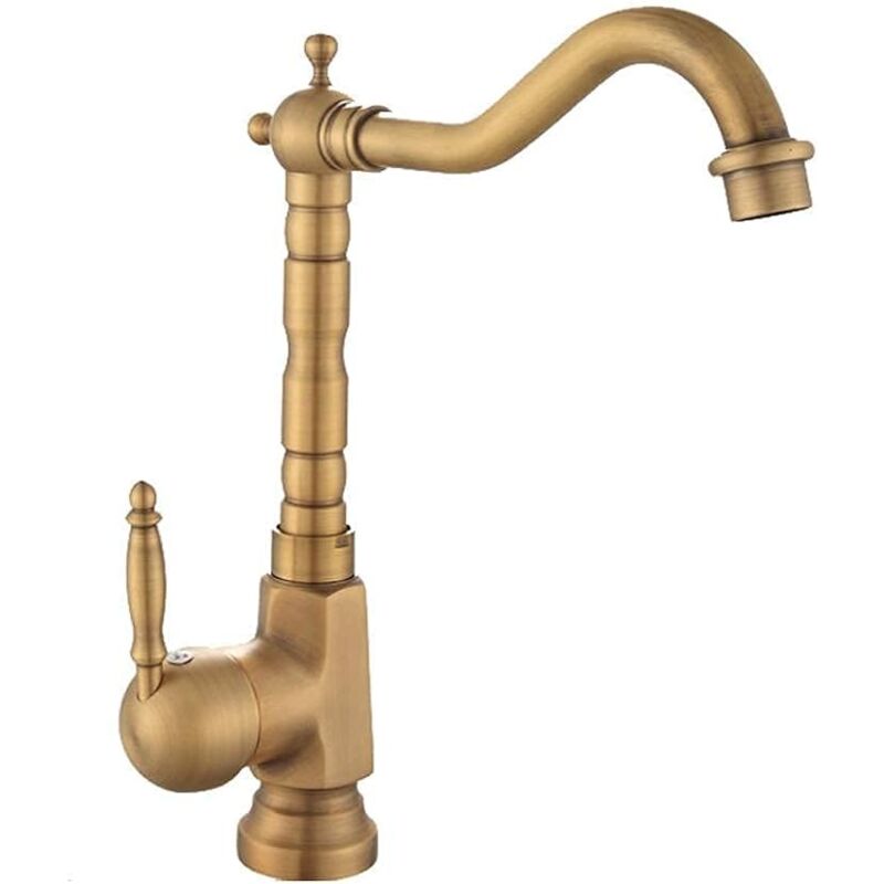 Zvd Spülenarmatur, Antike Messing-wasserarmatur, Küchenarmaturen Heiß Und Kalt, Retro, Einhebel, Einloch, Badezimmer-waschtischmischer, Grüne Bronze