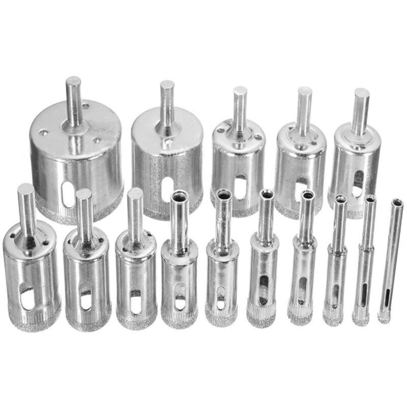 Zvd Satz Mit 15 Diamant-lochsägen, 6-50 Mm, Kernbohrwerkzeuge Für Glas Und Fliesen, Lochsäge Für Glas, Keramik Und Porzellan