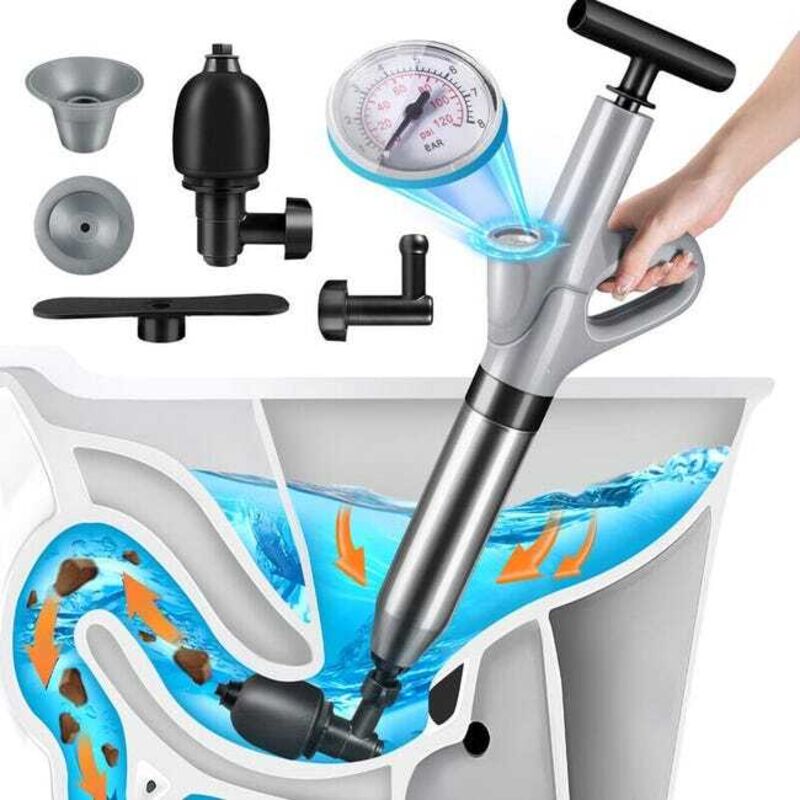 Zvd Rohrreiniger Profi – 3 Adapter Enthalten – Pumpen-rohrreiniger – Spüle – Toilette – Badewanne