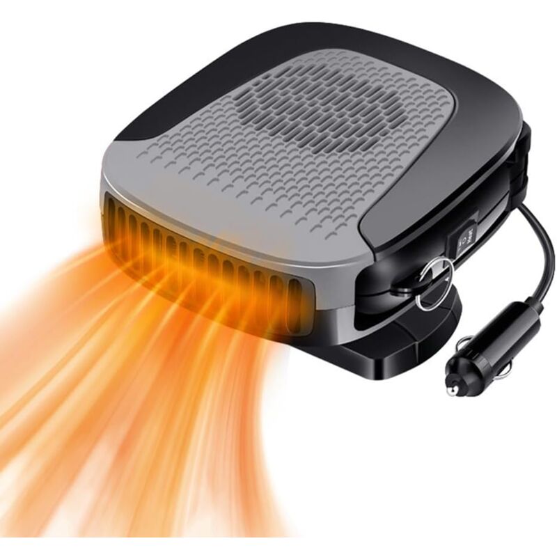 Zvd Auto-gebläseheizung, Autoheizung Und Entfroster, Mit 360° Drehbarer Basis, 12-v-zigarettenanzünder-heizung, 12-v-heizung, Zigarettenanzünder (grau)