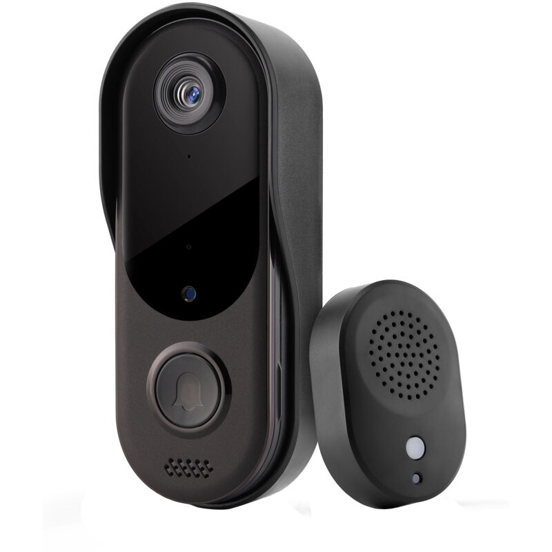 Zvd Kabellose Türklingel Mit Kamera, 1080p Wifi Wasserdichte Türklingel, Batteriebetriebene Video-gegensprechanlage Mit Gong, Zwei-wege-audio, Infrarot-nachtsicht, Pir-bewegungserkennung