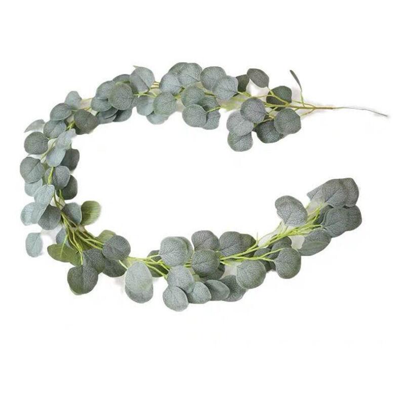 Zvd Künstliche Grüne Pflanze, Künstliche Eukalyptusblätter Zum Aufhängen Aus Rattan, Künstliche Hängepflanze Für Ranken, Haus, Garten, Hochzeit, Feiertage, Party, Dekoration, Dunkelgrün