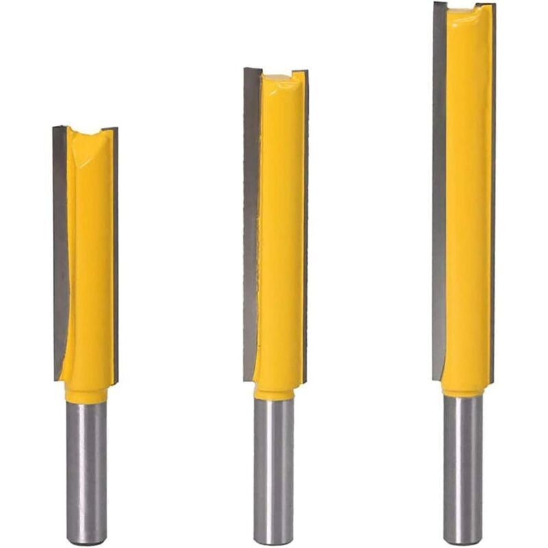Zvd Messer-set Für Häcksler Und Abrichter, Satz Gerader Messer Mit 8 Mm Hals, Hartmetall-holzschneider, 3 Extra Lange Gerade Fräsbohrer 8 X 1/2 X 50, 8