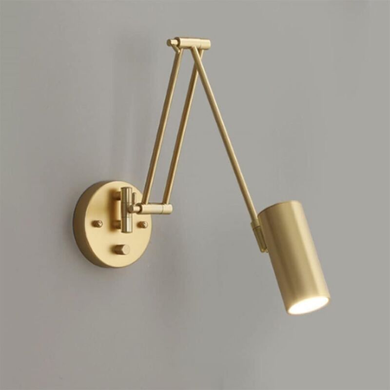 Zvd Schlichte Wandleuchte Im Industriestil, Goldene/schwarze Lesewandleuchte, Wohnzimmer-wandleuchte Mit Einstellbarer Helligkeit