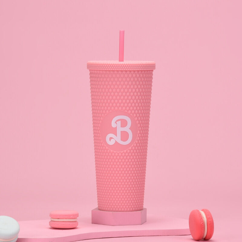Zvd Rosa Nietenbecher, Rosa Tasse, 710-ml-wasserflasche Für Mädchen Mit Strohhalm, The Movie Merch, Reisebecher Für Frauen Und Männer, Kompatibel Mit Getränkehaltern, Für Zuhause, Büro