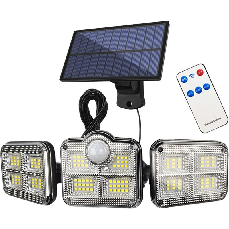 Zvd Solar-außenleuchten Mit Bewegungsmelder, 360° Drehbar, Ip65 Wasserdicht, 122 Leds