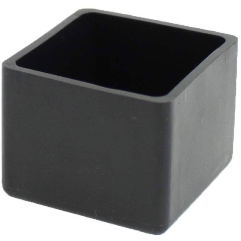 Set Mit 4 Quadratischen Gummikappen Für Stuhl-, Tisch- Und Möbelfüße (40 Mm, Schwarz)