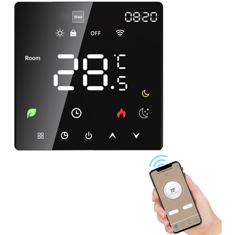 Zvd Intelligenter Thermostat, Wifi-thermostat, Unterstützt App-steuerung, Intelligente Temperaturregelung Per Sprachbefehl Und Google Home, Programmierbar