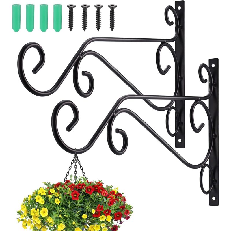 Zvd 2 Haken Für Hängepflanzen Aus Schmiedeeisen, Robust Und Elegant, Für Balkon, Garten, Blumentopf, Leichte Schnur