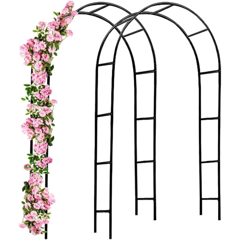 Zvd 2 X Gartenbogen 240 X 140 X 37 Cm Für Kletterpflanzen, Rosenbogen, Pfahl, Außendekoration