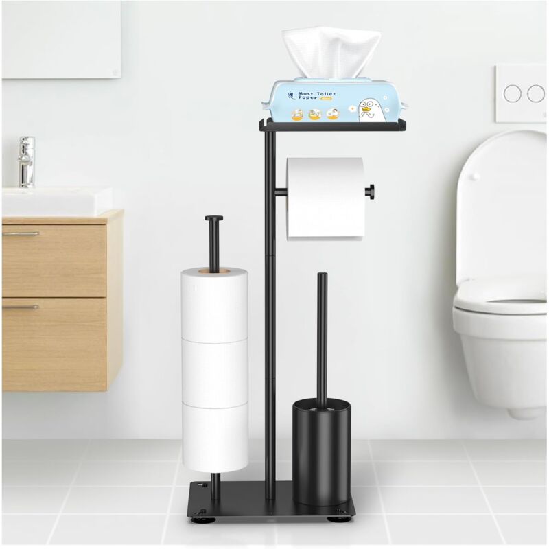 Zvd Toilettenpapierhalter Aus Edelstahl, Stand-toilettenpapierhalter Mit Wc-bürste, Toilettenpapierhalter Ohne Bohren