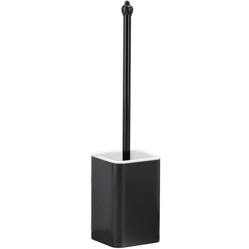 Zvd Wc-bürste Mit Halter, Ultraweiche Nylon-wc-bürste Mit Halter, Aluminiumrahmen, Wand- Und Stehend Montierbar, Ohne Wasseransammlung (farbe: Schwarz)