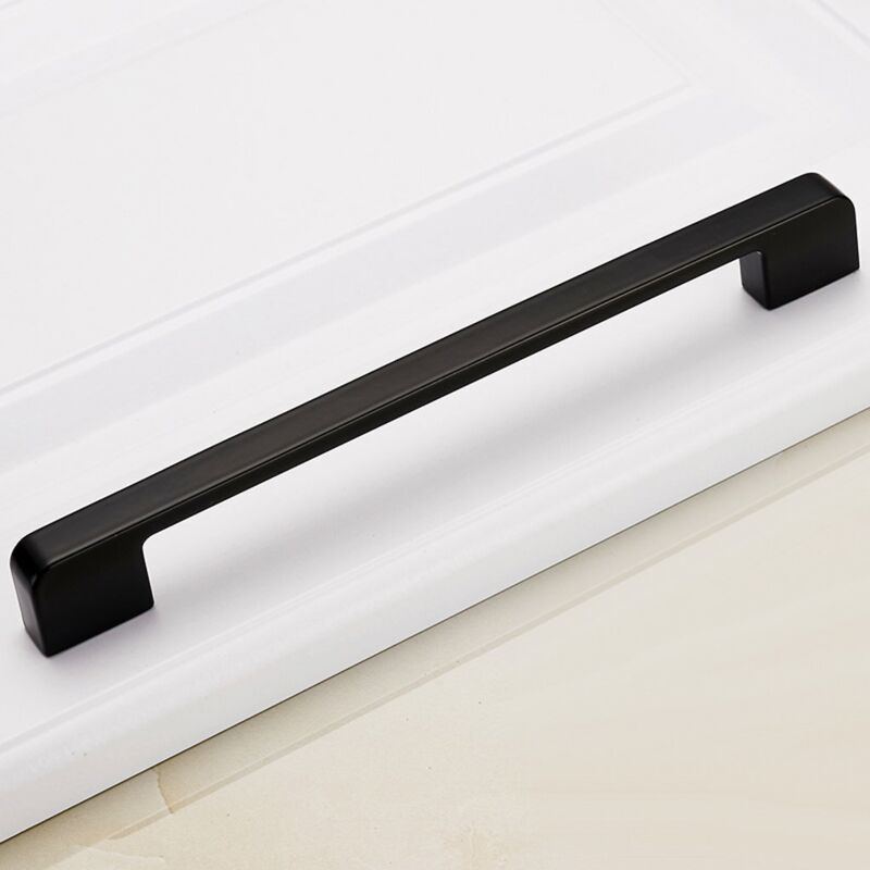 Zvd Moderne Küchenmöbelgriffe Aus Aluminiumlegierung, Matt Schwarz, Lochabstand (10 Stück, 192 Mm)