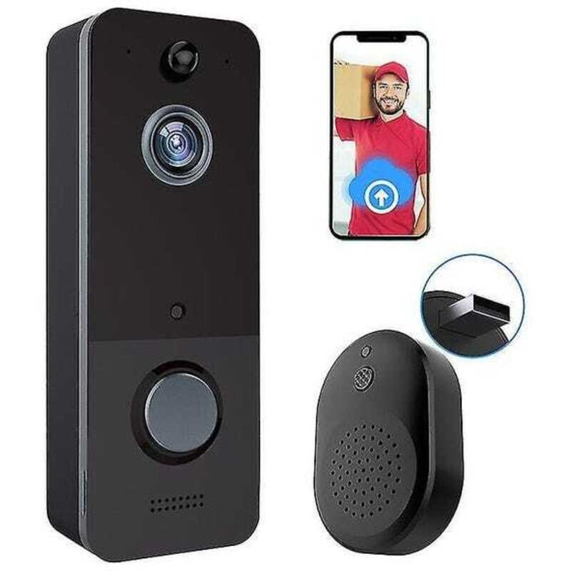 Zvd Kabellose Türklingel-kamera Mit Bewegungserkennung, Cloud-speicher, Hd-livebild, Nachtsicht, Kompatibel Mit Wi-fi 2,4 Ghz