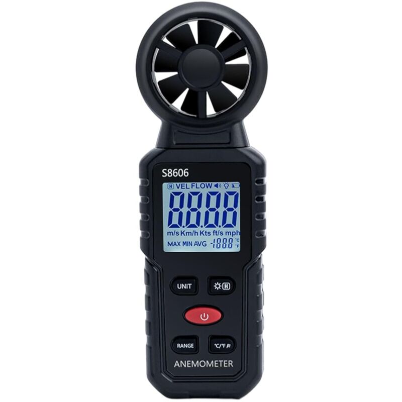 Zvd 3-in-1 Tragbarer Digitaler Anemometer, 0-45 M/s Messung Von Windgeschwindigkeit, Windstärke Und Windtemperatur, Ideal Für Navigation Und Flug