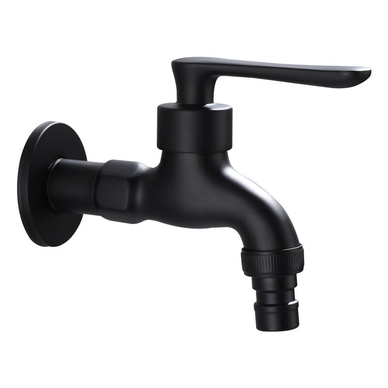 Zvd Wandhahn Für Waschmaschine, Schlauchhahn, Waschküchenhahn, Schwarzer Küchenhahn, Vintage-wasserhahn Mit Geteiltem Auslauf, Nutzspülenhahn, Badewanne