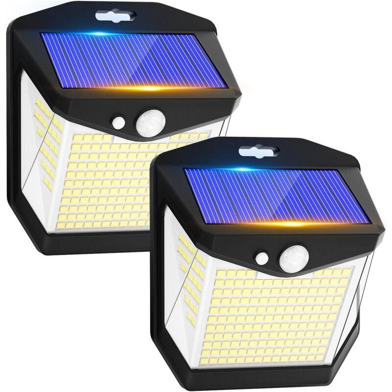 Zvd Solarleuchte Mit Bewegungsmelder Für Außen: 248-led-solarstrahler Mit Bewegungsmelder, 3 Modi, 270°-beleuchtung, Kabelloses Sicherheitslicht, Ip65 Wasserdicht, Für Garten Und Garage, 2er-set