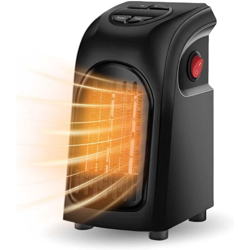 Zvd Mini-heizlüfter, Kleiner Keramik-heizlüfter Mit Thermostat, 2 Heizstufen Und 12-stunden-timer, Einstellbare Temperatur, Led-anzeige Und Überhitzungsschutz