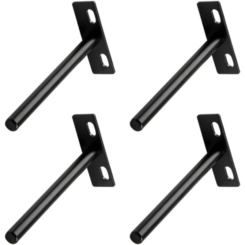 Zvd 4er-pack Robuste Unsichtbare Schwebende Regalträger, Schwarz, T-förmig, Für Verdeckte Holzregale
