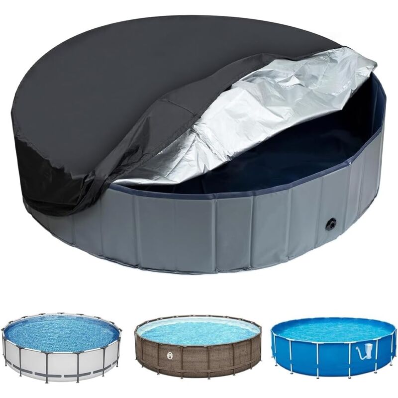 Zvd 122 30 Cm Pool-schutzabdeckung Aus Oxford-gewebe, Schutzhaube Für Poolabdeckung, Runde 4-jahreszeiten-abdeckung Für Runde Aufstellpools