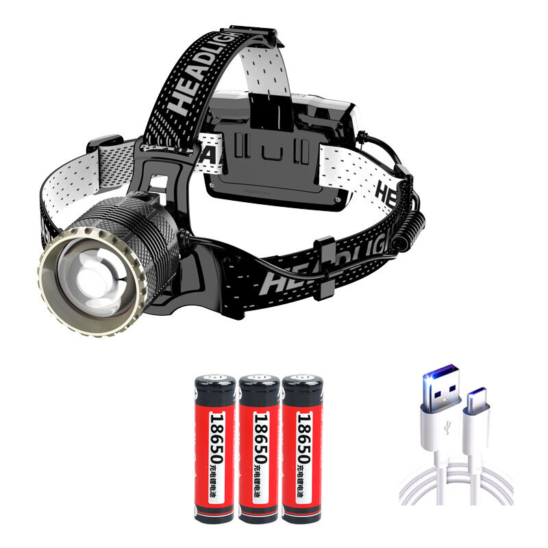 Zvd Wiederaufladbare Led-stirnlampe, Superhell, 12.000 Lumen, 3 Beleuchtungsmodi, Mit Gestensensor, Perfekt Für Laufen, Joggen, Angeln Und Camping