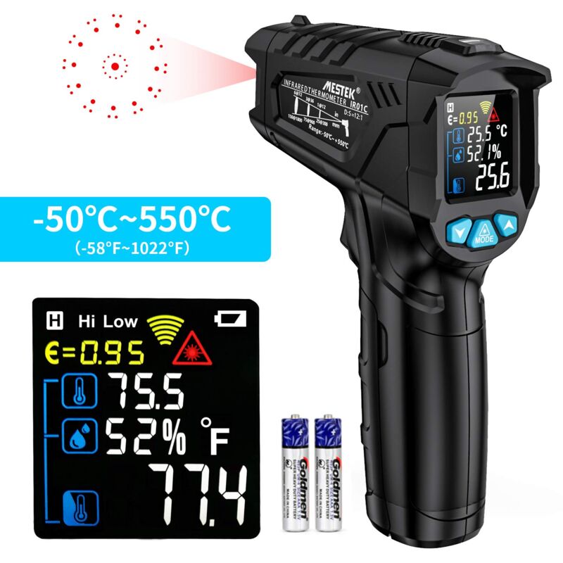 Zvd Professionelles Berührungsloses Infrarot-laserthermometer, Infrarot-temperaturpistole -50 °c Bis 550 °c