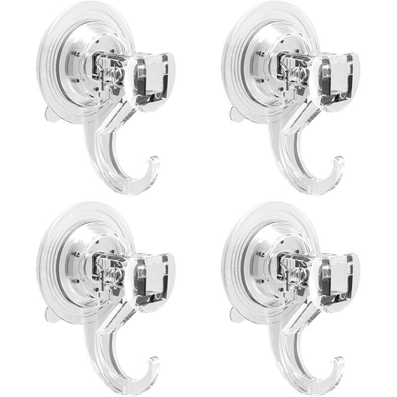 Zvd 4er-set Saugnäpfe Mit Haken Für Zuhause, Badezimmer, Dusche, Küche, Glas, Vorhanghaken Für Fliesen, Duschkabine, Tragkraft 2 Kg, Transparent