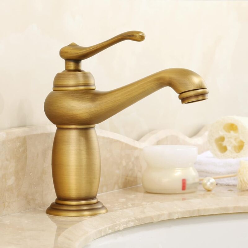 Zvd Goldene Waschbeckenarmatur, Badezimmer-waschbeckenarmatur, Vintage-badezimmerarmatur Komplett Aus Kupfer, Badezimmerarmatur Passend Zu Goldenem Waschbecken, Badezimmerarmatur