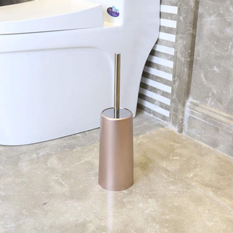 Zvd Wc-bürste, Toilettenbürsten-set, Goldene Toilettenbürste Fürs Badezimmer – Roségold