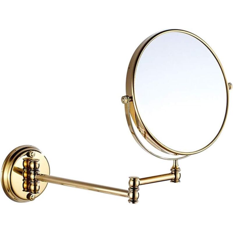 Zvd Zusammenklappbarer Teleskop-schönheitsspiegel Für Das Badezimmer, 20,3 Cm (gold)
