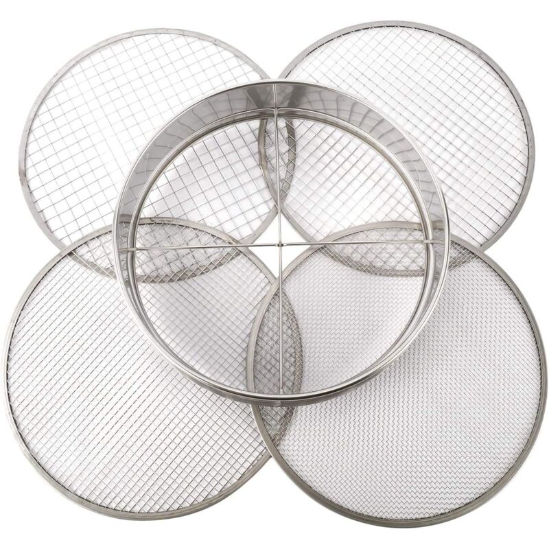Zvd Maschinensieb Zum Umtopfen Im Garten, Edelstahl-sieb, Mischerde-filter, Mit 4 Austauschbaren Maschengrößen (3, 6, 9, 12 Mm)