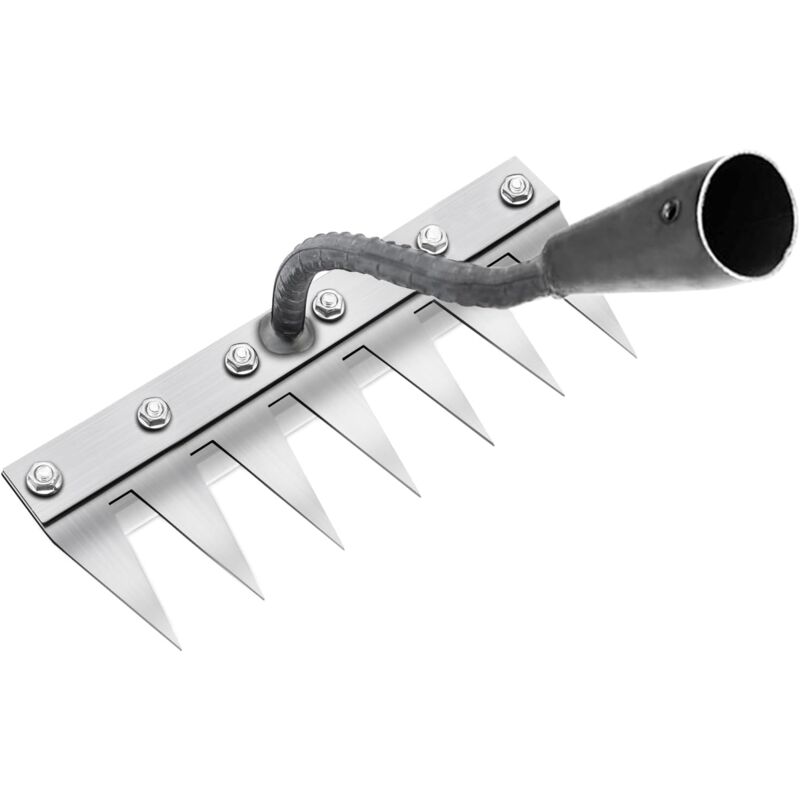 Zvd Multifunktionaler Metall-unkrautrechen, Gartenrechen Mit 7 Zinken, Tragbarer Gartenrechen Zum Jäten, Gartengerät Zum Jäten/lockern/aussäen, 7 Zinken