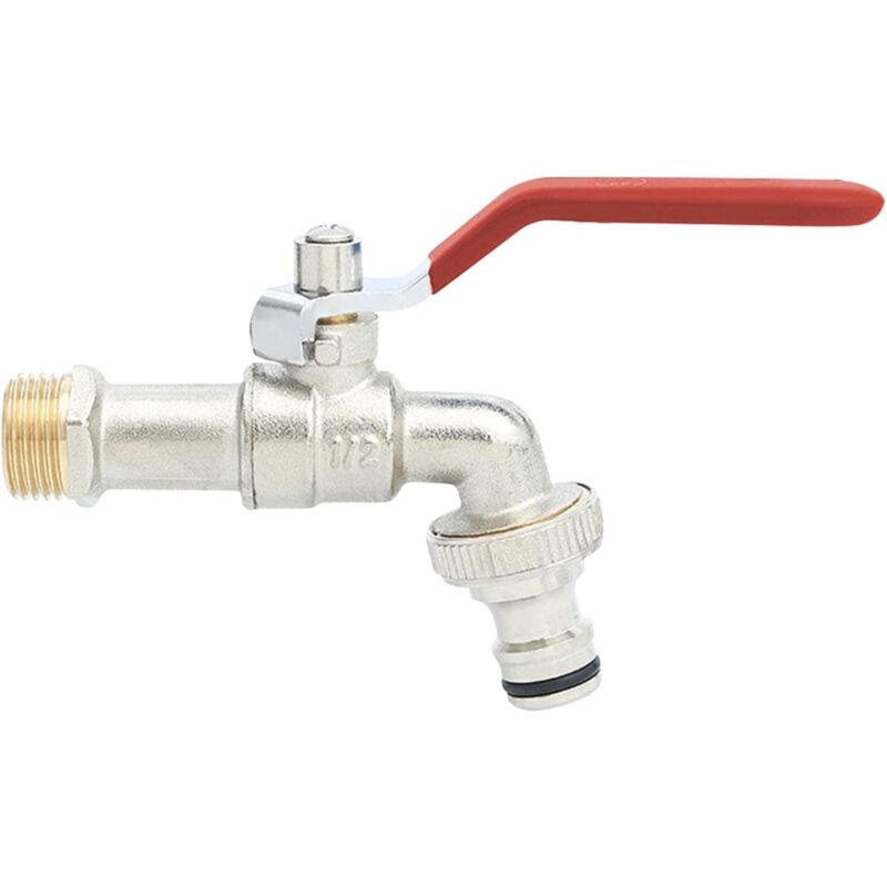 Zvd Wasserhahn Aus Messing, Außen-kugelhahn G1/2" Mit Anschluss, Garten-außenhahn Für Garten, Waschmaschine, Regenwassertank