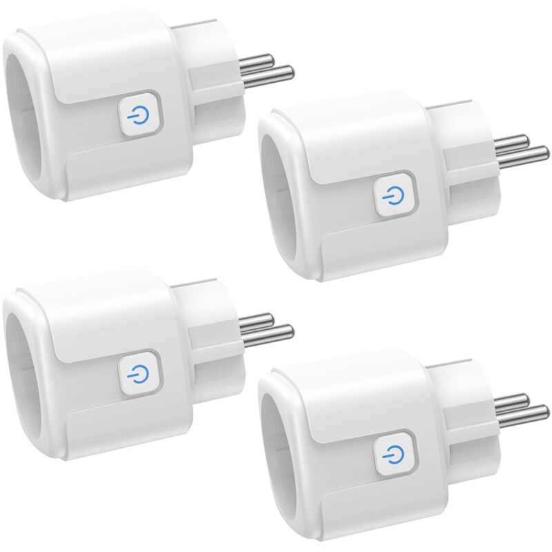 Wifi-smart-steckdosen, Set Mit 4, 16 A 3680 W, Mit Verbrauchsüberwachung, Fernbedienung Und Sprachsteuerung, Kompatibel Mit Alexa Und Google Assistant – Deutsche Version