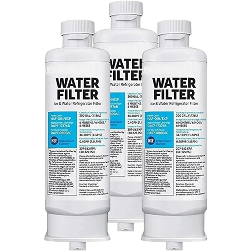 Zvd 3er-set Ersatz-kühlschrankwasserfilter Für Samsung Da97-17376b Da97-08006c Haf-qin Haf-qin/exp