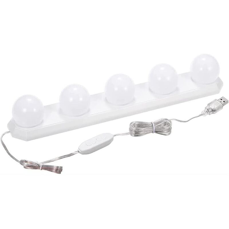 Zvd Dimmbare Led-usb-lampe Für Badezimmerspiegel Mit 5 Leuchtmitteln Und 33,5 Cm Usb-kabel