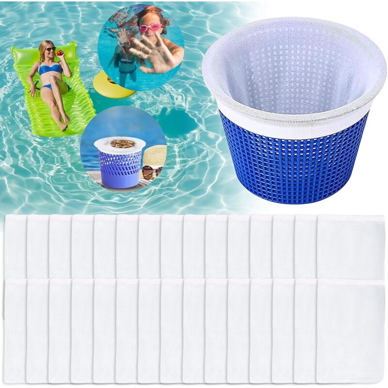 Zvd 30-teilige Wiederverwendbare Skimmer-socken, Elastische Nylon-filtertücher, Die Pollen, Blätter Und Haare Zurückhalten